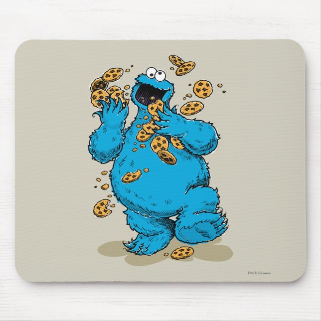 Alfombrilla De Ratón Cookie Monster Crazy Cookies (Frente)