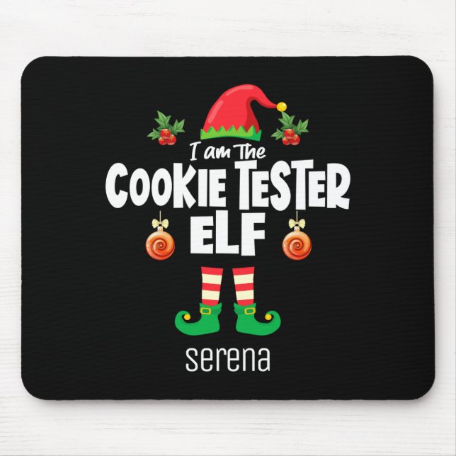 Alfombrilla De Ratón Cookie Tester Elf Family Matching Christmas Name  (Frente)