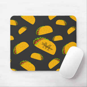 Alfombrilla De Ratón Cool and fun yummy taco pattern Monogram