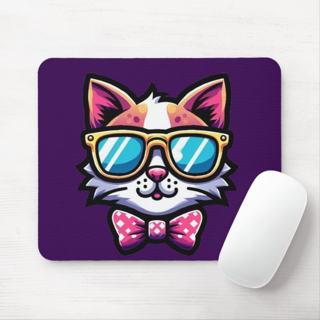 Alfombrilla De Ratón Cool Cat Mouse Pad – Fun & Stylish Desk Accessory (Con ratón)