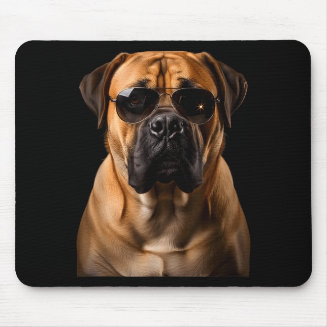 Alfombrilla De Ratón Cool Dog Sungles Bullmastiff Funny Look  (Frente)