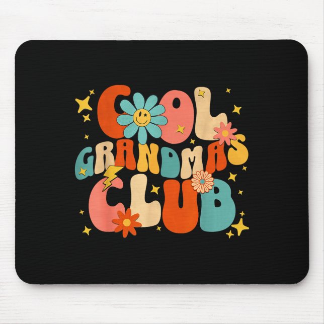 Alfombrilla De Ratón Cool Grandmas Club Groovy Retro Funny New Grandma  (Frente)
