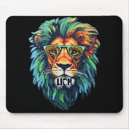 Alfombrilla De Ratón Cool King – León Colorido con Diseño de Gafas de S
