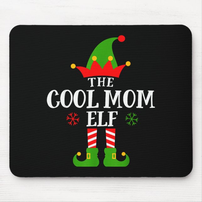 Alfombrilla De Ratón Cool Mom Elf Funny Matching Family Christmas Pajam (Frente)