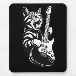 Alfombrilla De Ratón Cool Music Love | Rock Cat Playing Electric Guitar