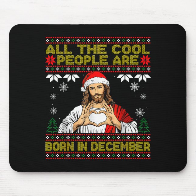 Alfombrilla De Ratón Cool People Are Born In December Christian Christm (Frente)