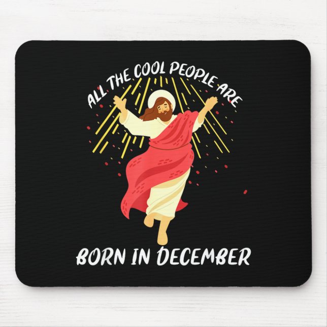 Alfombrilla De Ratón Cool People Are Born In December Christian Christm (Frente)
