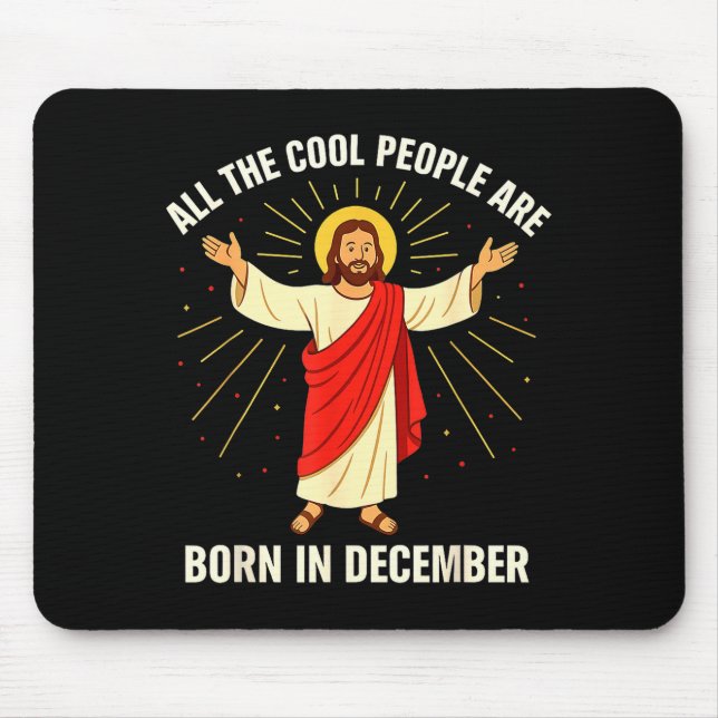 Alfombrilla De Ratón Cool People Are Born In December Christian Christm (Frente)