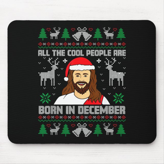 Alfombrilla De Ratón Cool People Are Born In December Christian Christm (Frente)