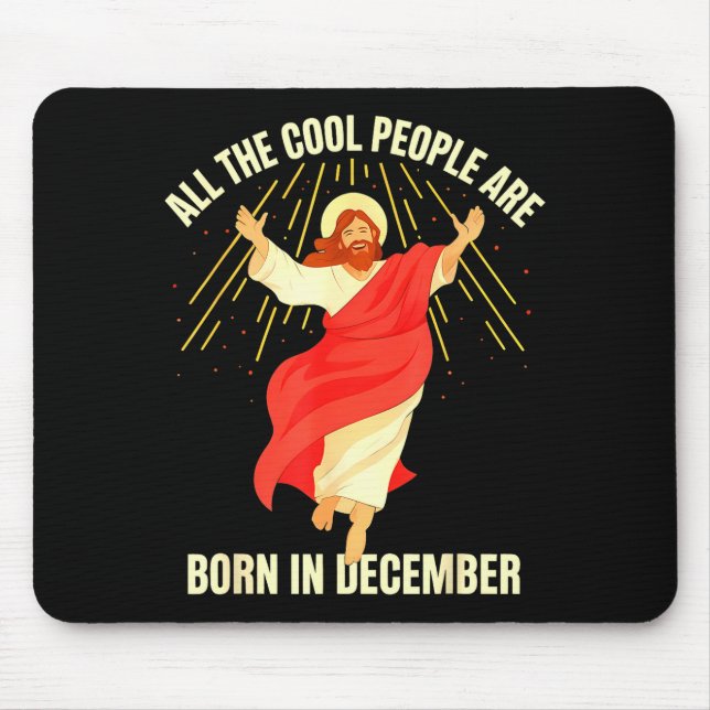 Alfombrilla De Ratón Cool People Are Born In December Christian Christm (Frente)