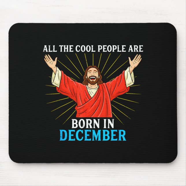 Alfombrilla De Ratón Cool People Are Born In December Christmas Bday Ch (Frente)