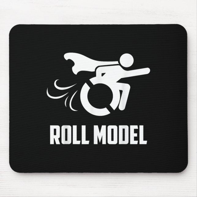 Alfombrilla De Ratón Cool Roll Model _ Funny Handicapped Person Wheelch (Frente)