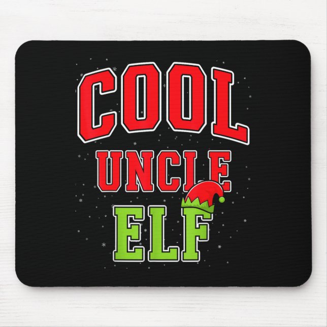 Alfombrilla De Ratón Cool Uncle Elf Christmas Family Matching Group Xma (Frente)