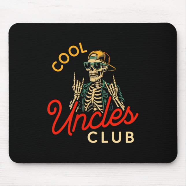 Alfombrilla De Ratón Cool Uncles Club Shirt Funny Skeleton Retro Uncle  (Frente)
