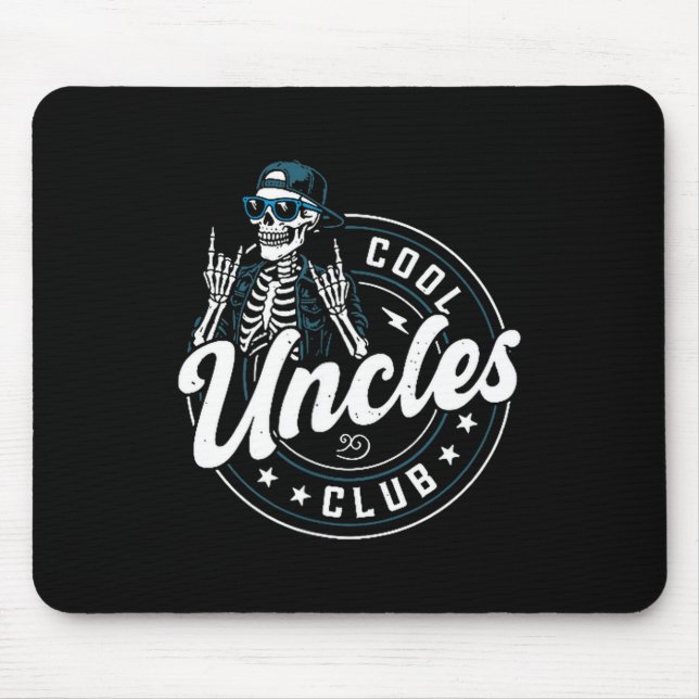 Alfombrilla De Ratón Cool Uncles Club Shirt Funny Skeleton Uncle Men  (Frente)