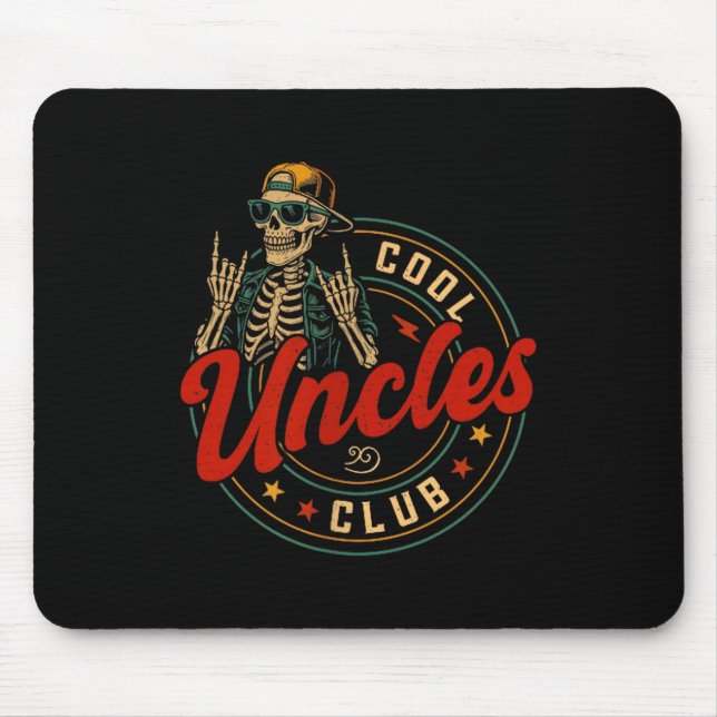Alfombrilla De Ratón Cool Uncles Club Shirt Funny Skeleton Uncle Men Fa (Frente)
