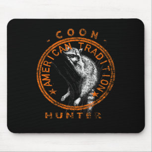 Alfombrilla De Ratón Coon Hunter American Patriotic Raccoon Hunting Tra