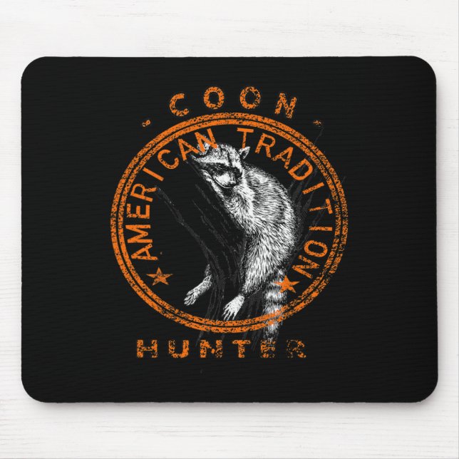 Alfombrilla De Ratón Coon Hunter American Patriotic Raccoon Hunting Tra (Frente)