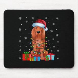 Alfombrilla De Ratón Coonhound Dog Ugly Xmas Luces Santa Coonhound Dog