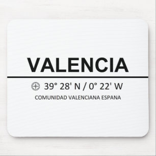 Alfombrilla De Ratón Coordenadas Valencia