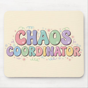 Alfombrilla De Ratón Coordinador de Caos Colorido y Divertido Humor de