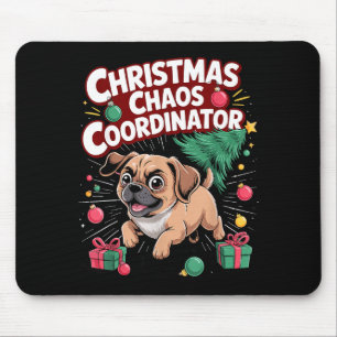 Alfombrilla De Ratón Coordinador de Caos de Navidad Cachorro de Navidad