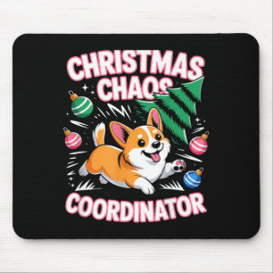 Alfombrilla De Ratón Coordinador de Caos de Navidad Cachorro de Navidad