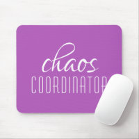Coordinador de caos Tex tipográfico púrpura
