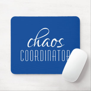 Alfombrilla De Ratón Coordinador de caos - Texto tipográfico azul