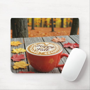 Alfombrilla De Ratón Copa Coffee Rojo Feliz otoño