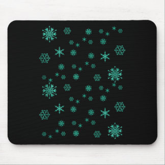 Alfombrilla De Ratón Copia de Copos de Nieve Verdes Navideños Lindos