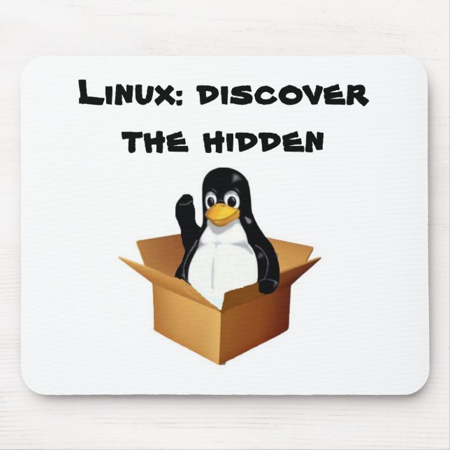 Alfombrilla De Ratón copia del pingüino box1, Linux: descubra ocultado (Frente)