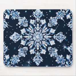 Alfombrilla De Ratón Copo de nieve 3d azul