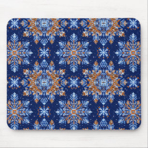 Alfombrilla De Ratón Copo de nieve 3d azul