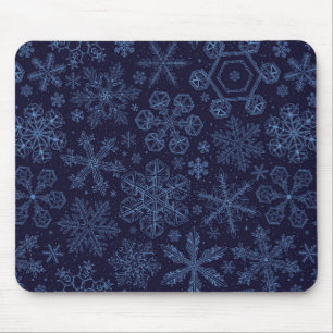 Alfombrilla De Ratón Copos de nieve azules