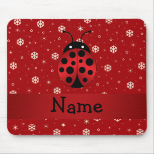 Alfombrilla De Ratón Copos de nieve conocidos personalizados del rojo