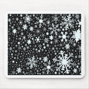 Alfombrilla De Ratón Copos de nieve de plata del navidad