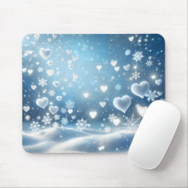 Alfombrilla De Ratón Coproflakes y Corazones de Nieve en el Cielo Inver