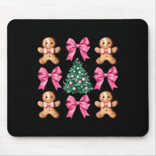 Alfombrilla De Ratón Coqueta rosa de vaca rosa navidad pan de jengibre 