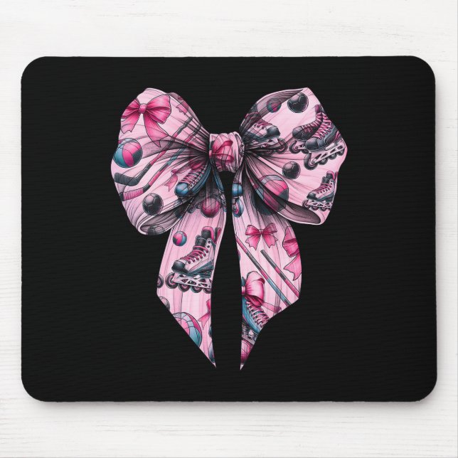 Alfombrilla De Ratón Coquette Bow Inline Hockey Player Girl Mom Mother' (Frente)