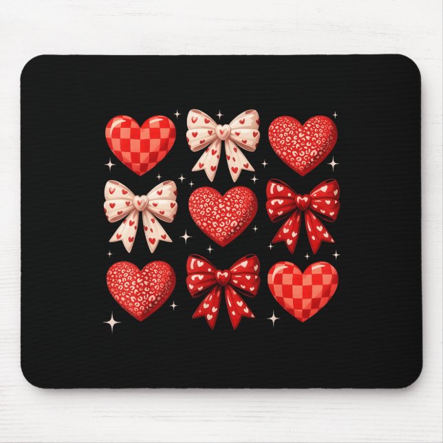 Alfombrilla De Ratón Coquette Bow Leopard Hearts Valentine Women Girl G (Frente)