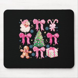 Alfombrilla De Ratón Coquette Bow Santa Claus Pink Merry Christmas Wome