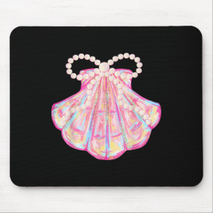 Alfombrilla De Ratón Coquette Bow Vibes Verano Pink Clam Funny Beach Va