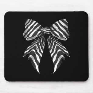Alfombrilla De Ratón Coquette Bow Zebra Patrón de piel lindo Halloween 