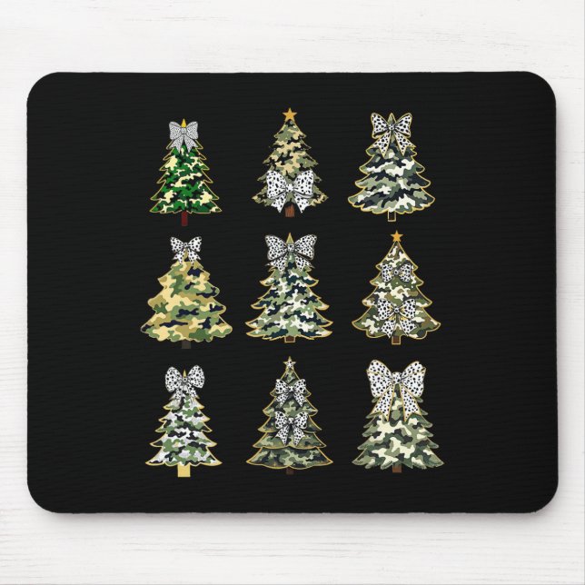 Alfombrilla De Ratón Coquette Camo Árbol de navidad dobla camuflaje Hun (Frente)