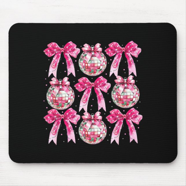 Alfombrilla De Ratón Coquette New Year 2026, Retro New Years, Disco Bal (Frente)