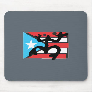 Alfombrilla De Ratón Coqui taíno sobre bandera de Puerto Rico