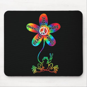 Alfombrilla De Ratón Coraje de la Paz Amor Esperanza Ranas Hippie