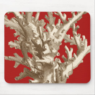 Alfombrilla De Ratón Coral pequeño en rojo