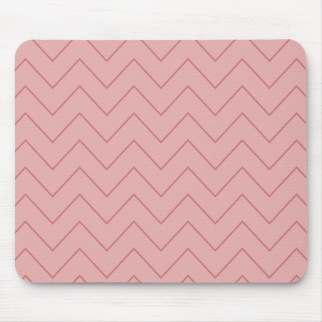 Alfombrilla De Ratón Coral Pink Chevron (Frente)